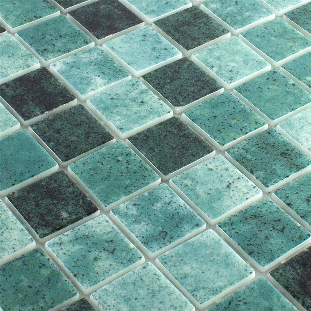 Mosaico de Piscina de Vidro Baltic Verde 38x38mm