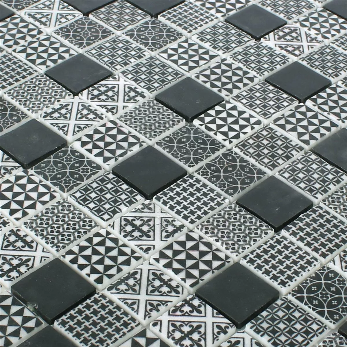 Padrão de Mosaico De Vidro Azulejos Malard Preto