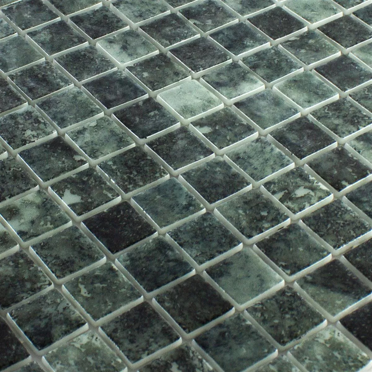 Mosaico de Piscina de Vidro Baltic Preto 25x25mm