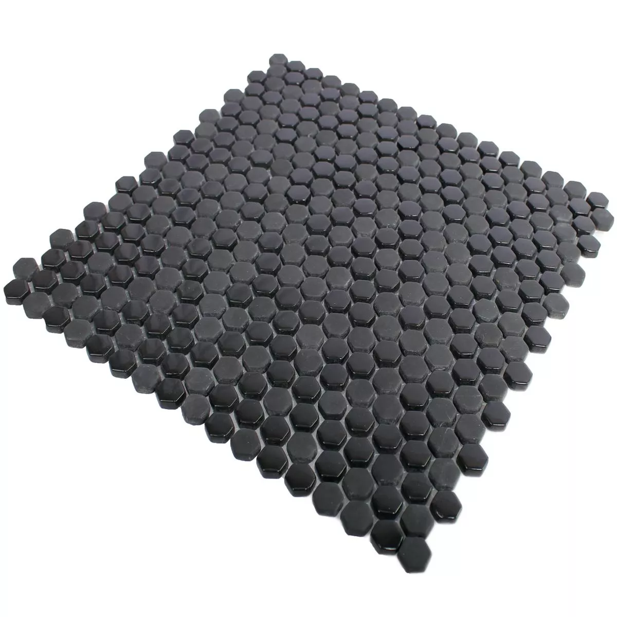 Mosaico De Vidro Azulejos Brockway Hexágono Eco Preto