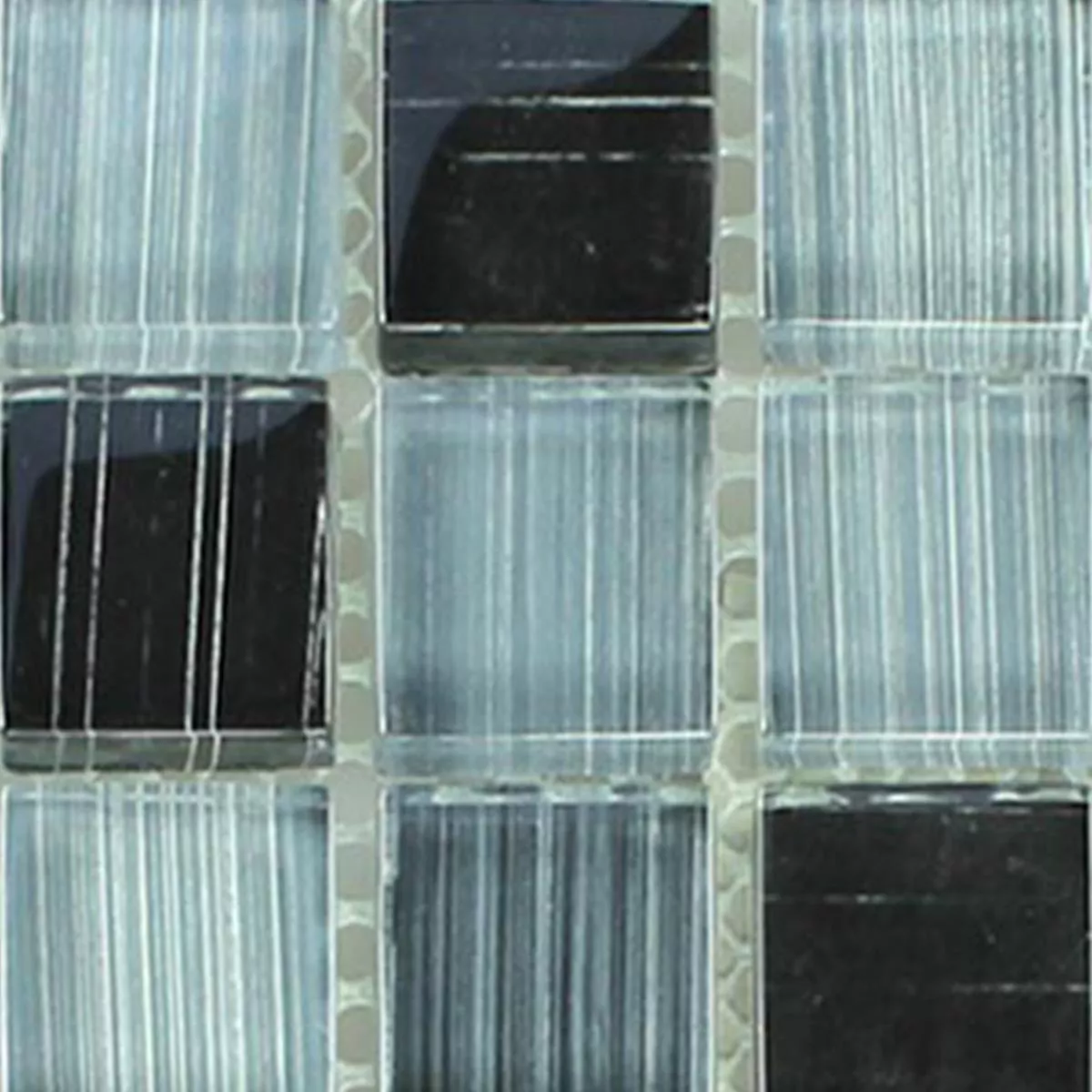 Padrão de Mosaico De Vidro Azulejos Preto Cinza