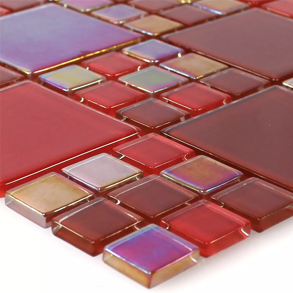 Padrão de Mosaico De Vidro Azulejos Vermelho Elox