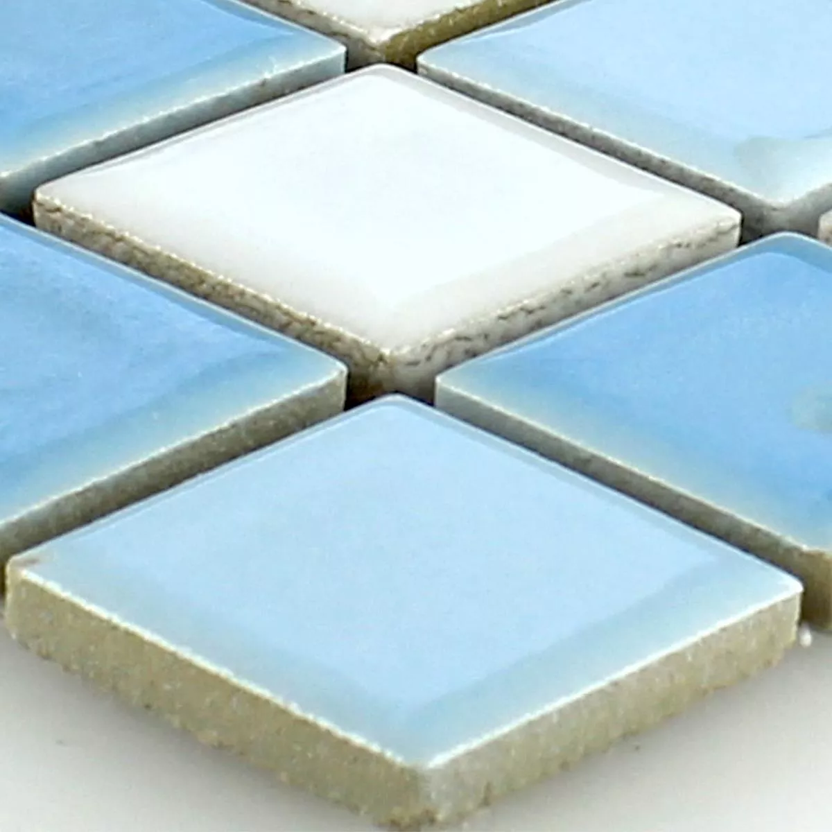 Padrão de Azulejo Mosaico Cerâmica Bodaway Azul Branco 