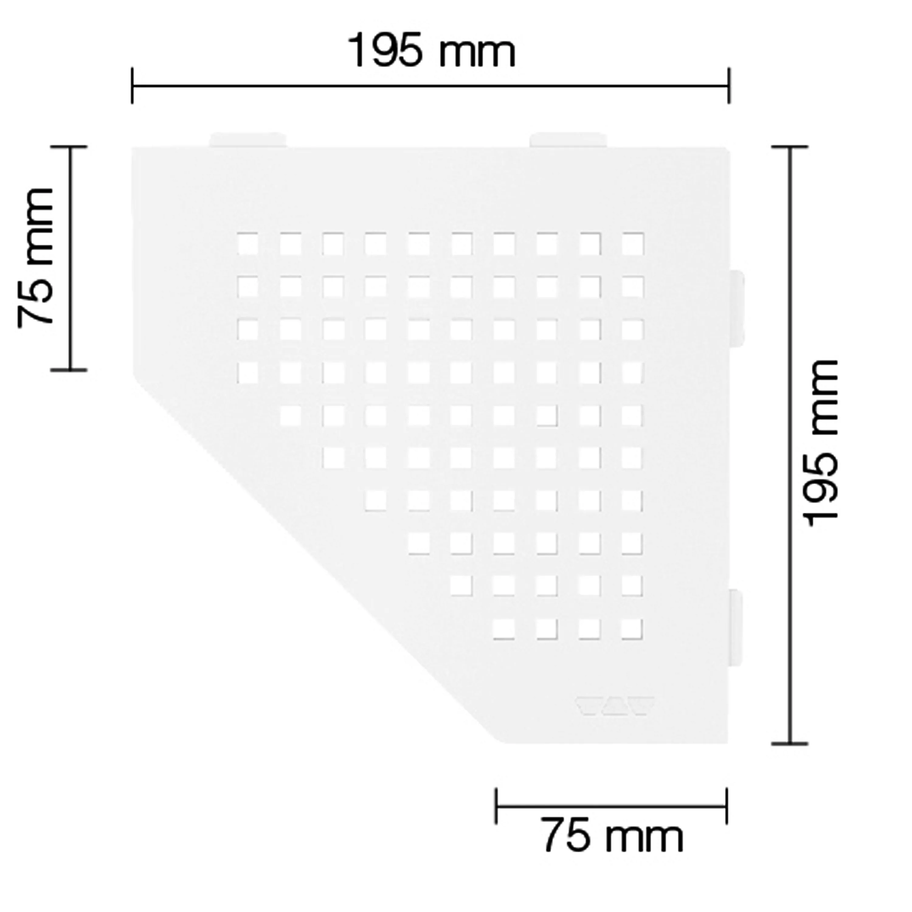 Prateleira de parede para chuveiro Schlüter 5eck 19,5x19,5cm quadrado branco