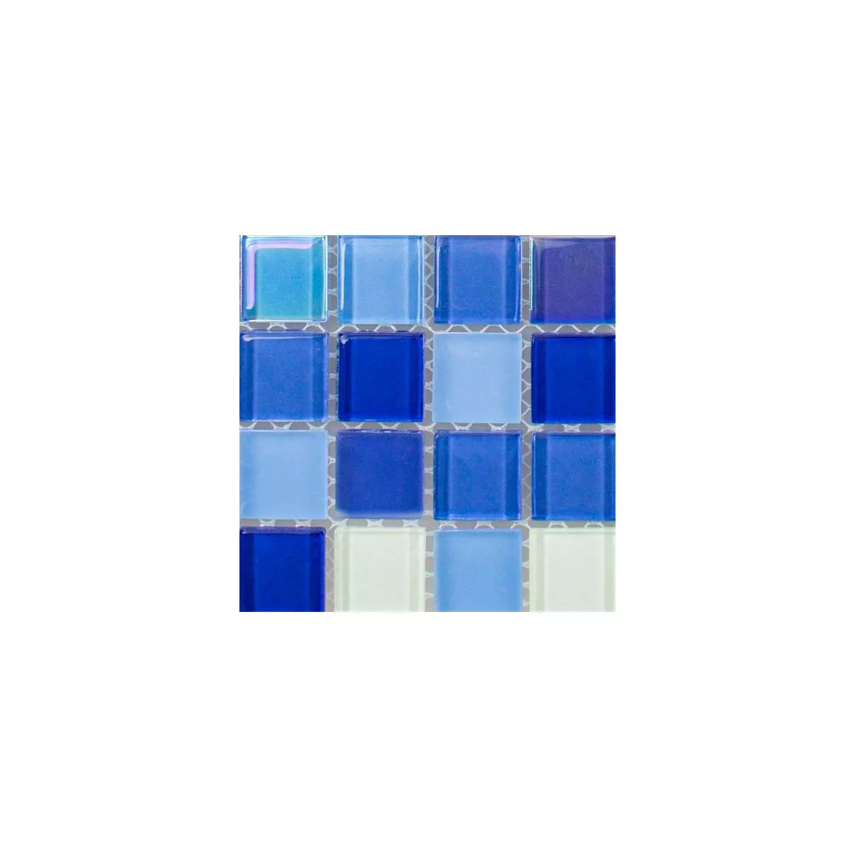 Padrão de Mosaico De Vidro Azulejos Karlsruhe Azul Branco