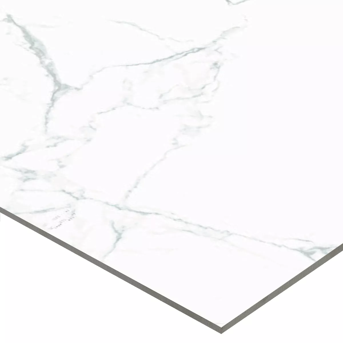 Ladrilhos Ampezzo Calacatta Aparência de Mármore Branco Cinza Polido Brilhante 60x120cm