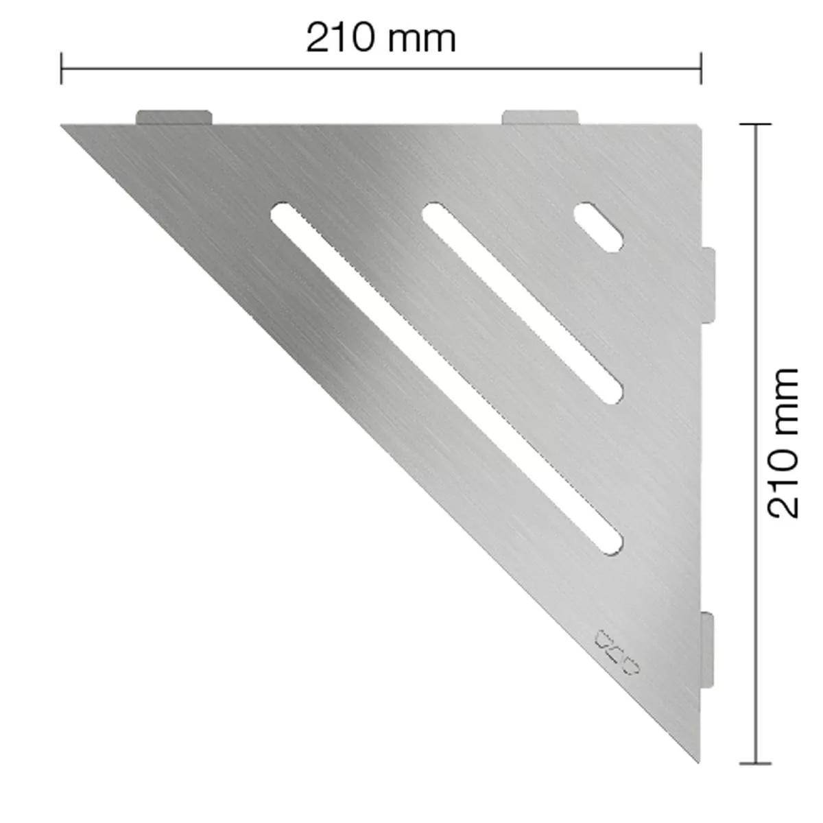 Prateleira de parede prateleira de chuveiro Schlüter triângulo 21x21cm onda aço inoxidável