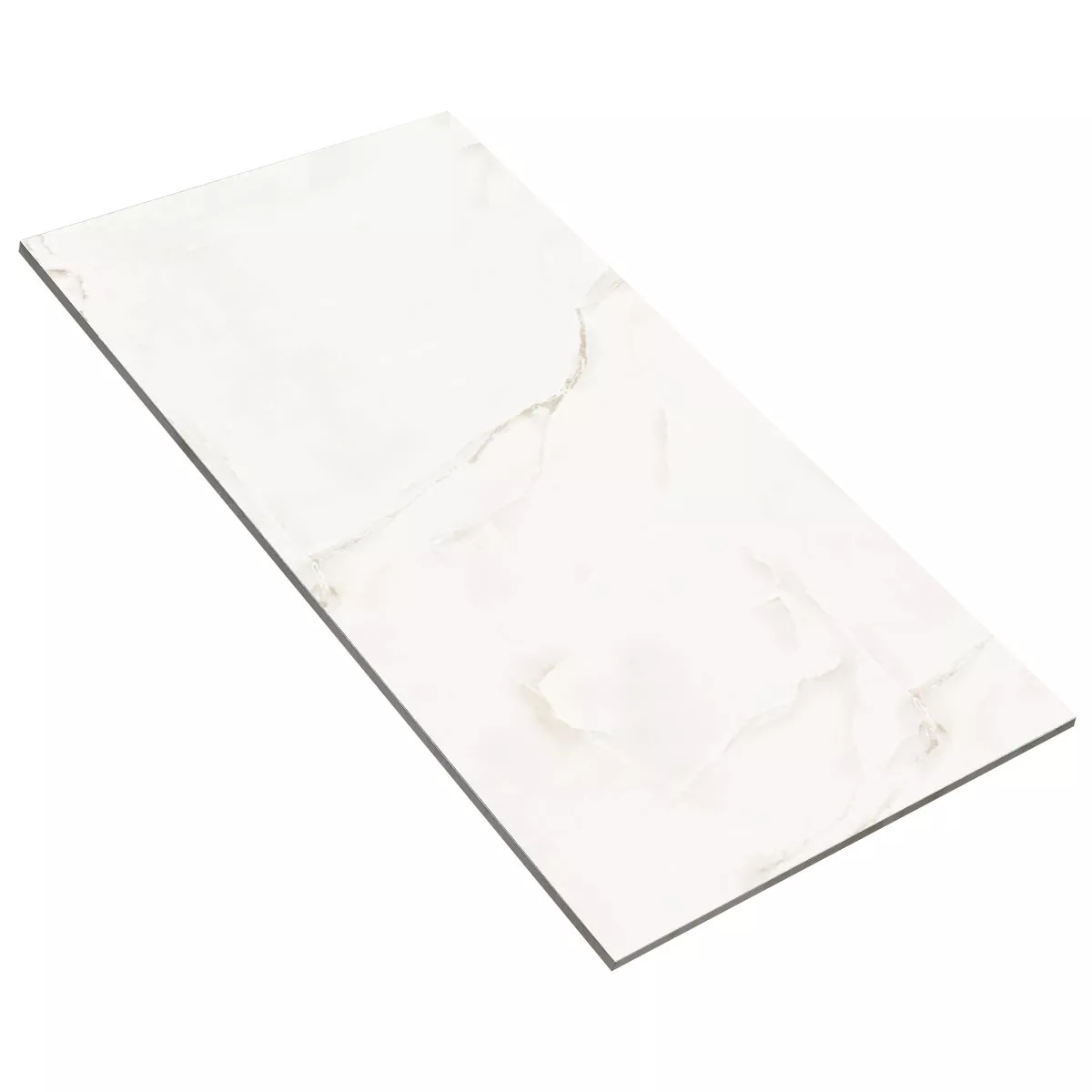 Ladrilhos Konza Aparência de Mármore Polido Brilhante Branco 60x120cm