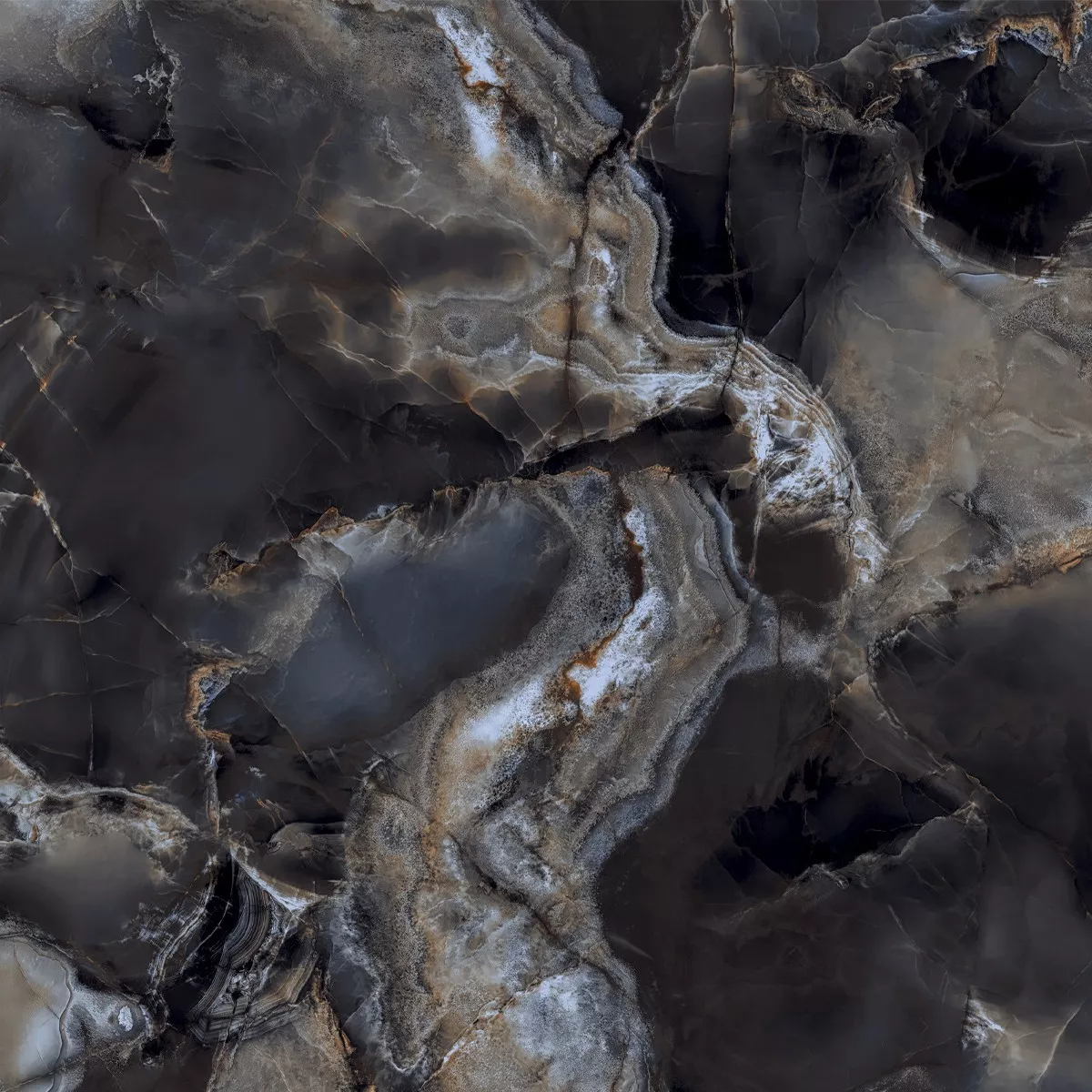 New York Schwarz Poliert 60x60 cm