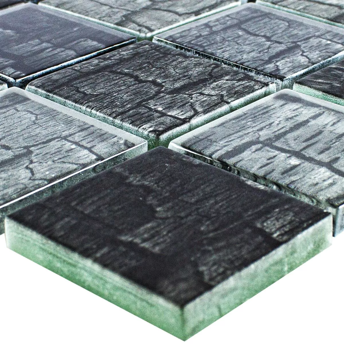 Mosaico De Vidro Azulejos Saraland Preto