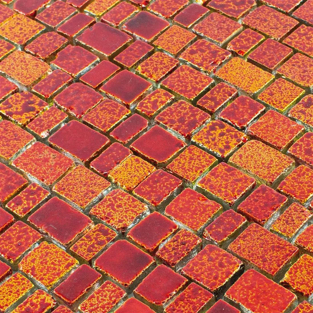 Vidro Azulejo Mosaico Economy Vermelho Amarelo