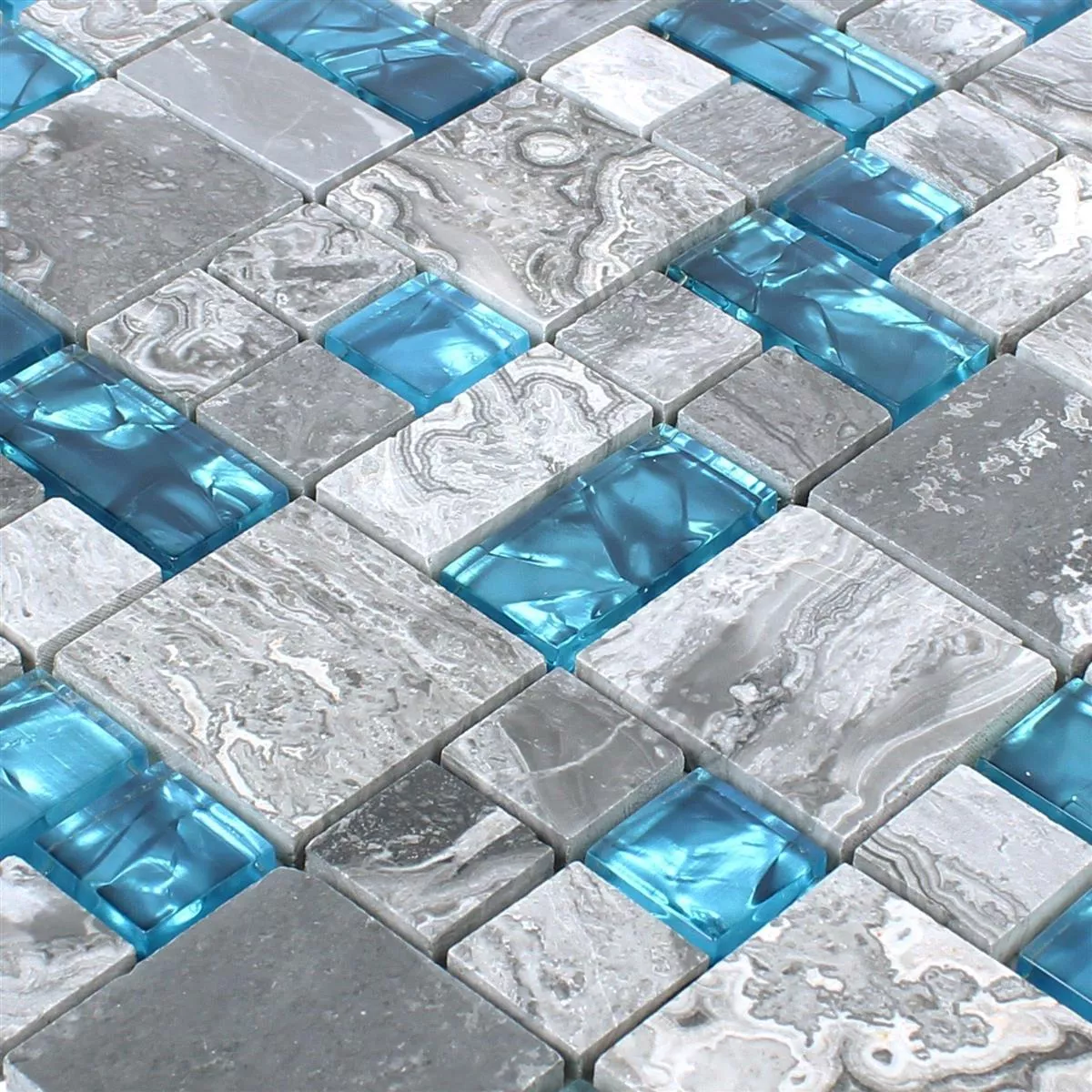 Padrão Mosaico De Vidro Ladrilhos De Pedra Natural Sinop Cinza Azul 2 Mix