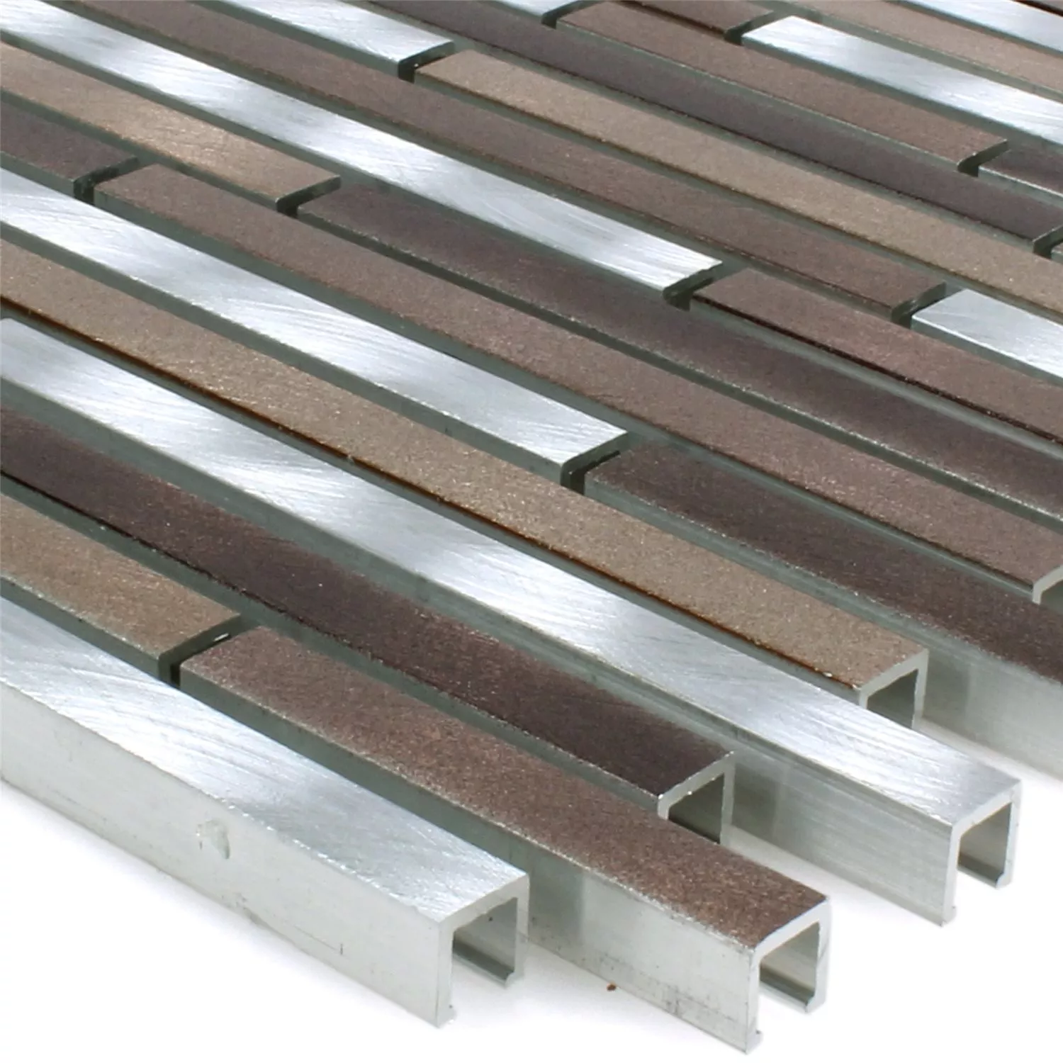 Padrão de Alumínio Alu Mosaico de Metal Marrom Cobre Prata