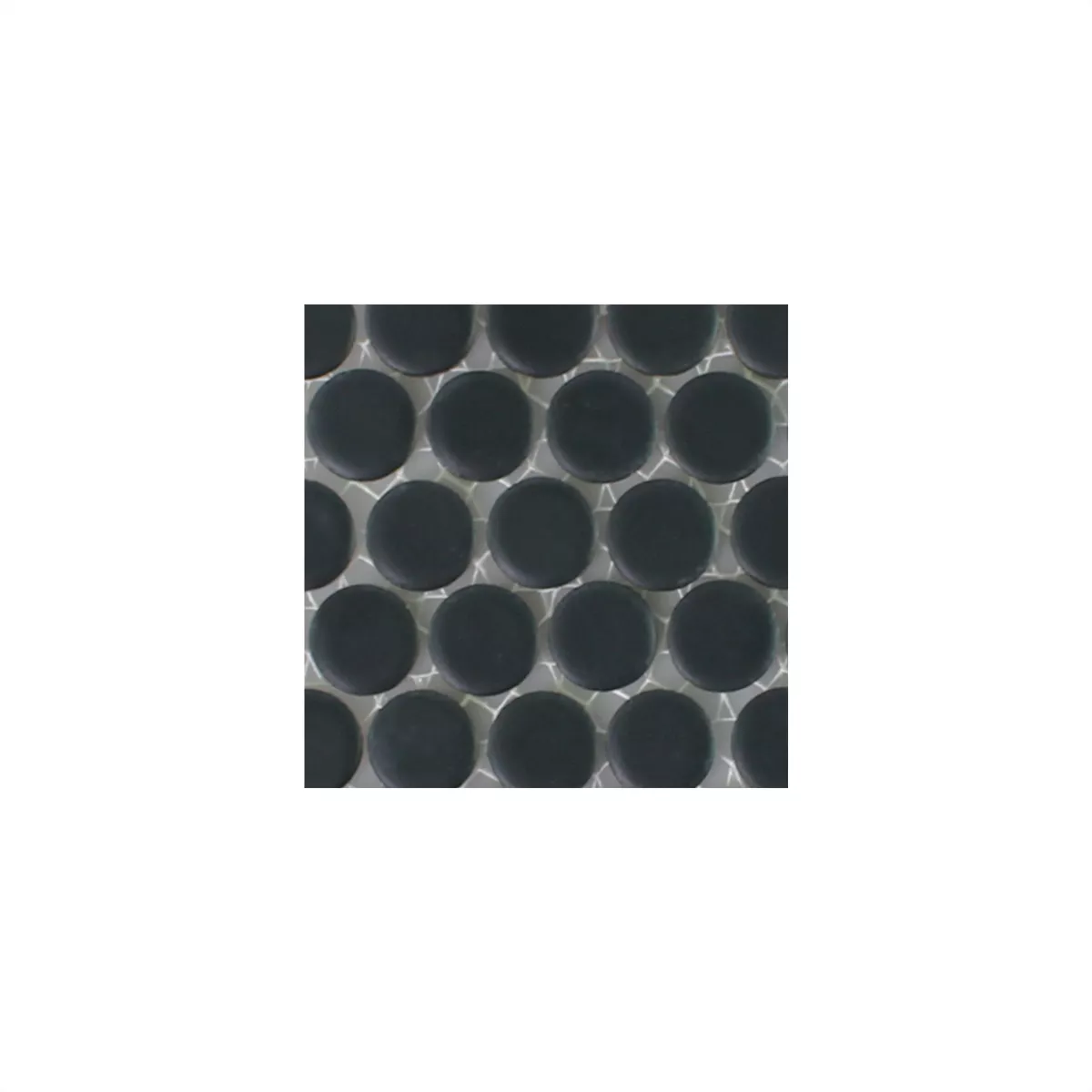 Padrão de Mosaico Cerâmico Azulejos Botão Yantra Preto Fosco