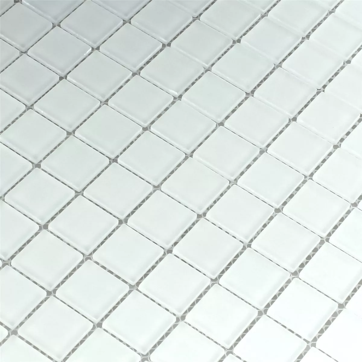 Padrão de Azulejo Mosaico Vidro Branco Fosco Uni