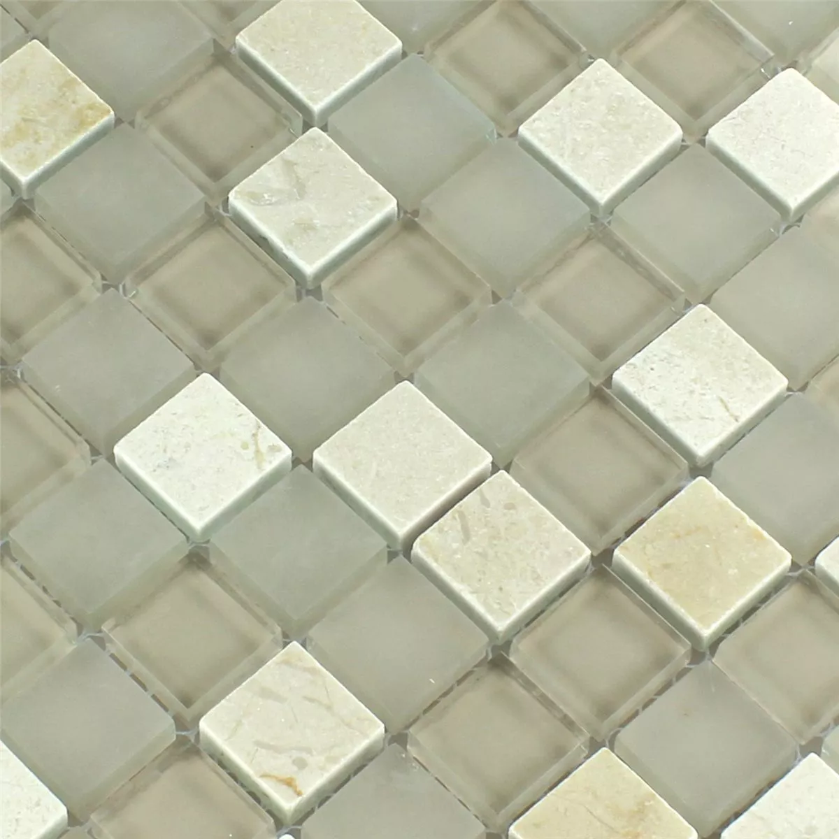 Padrão de Azulejo Mosaico Vidro Mármore Barbuda Creme 