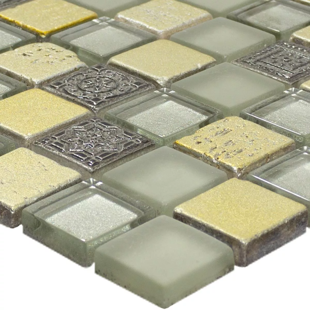 Vidro Pedra Natural Azulejo Mosaico Shibuya Ouro Bege Marrom Vidro Pedra Natural Azulejo Mosaico Shibuya Ouro Bege Marrom