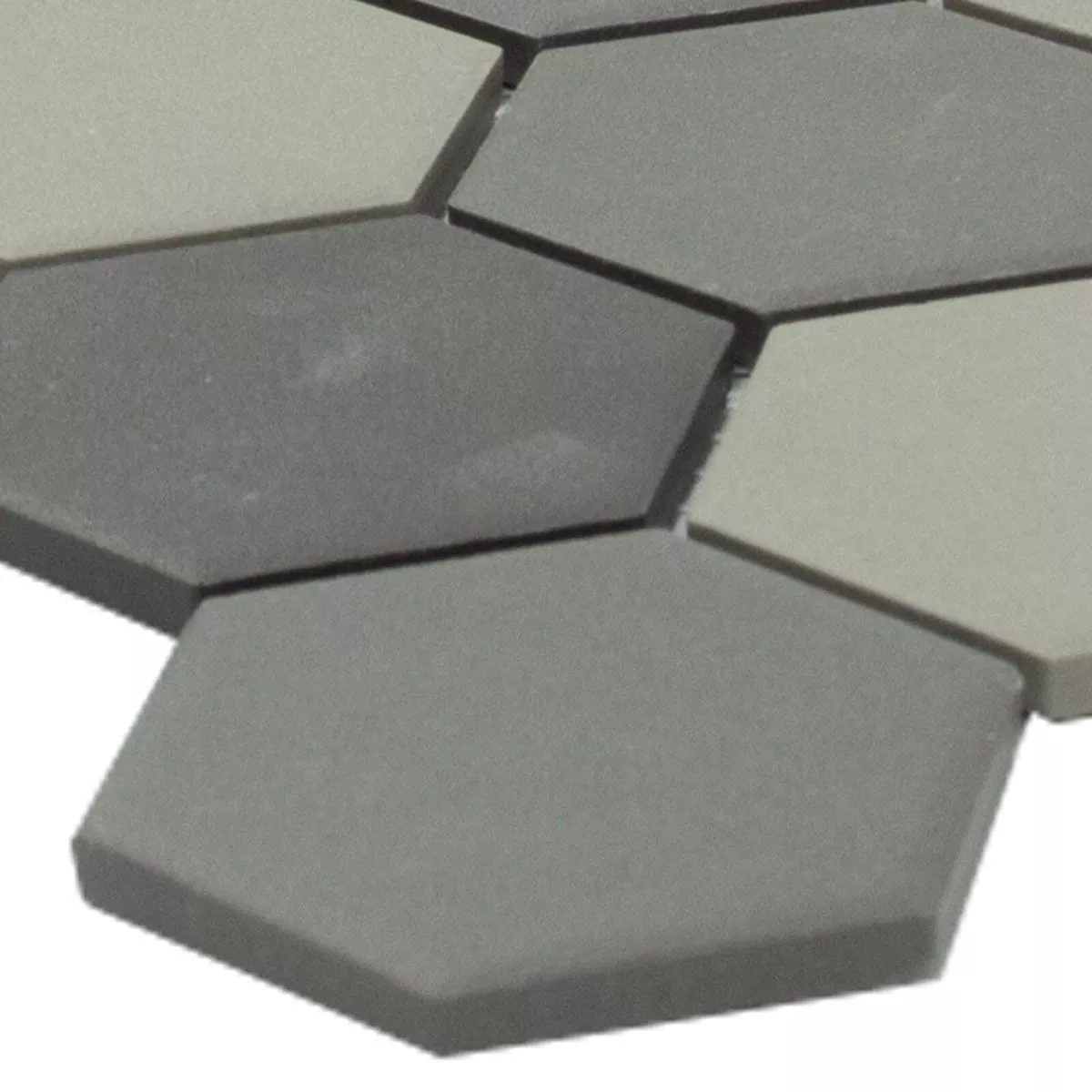 Cerâmica Azulejo Mosaico Hexágono Bern Cinza Preto Cerâmica Azulejo Mosaico Hexágono Bern Cinza Preto