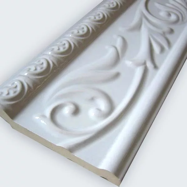 Cerâmica Borda Da Parede 10x30cm Branco Brilhante