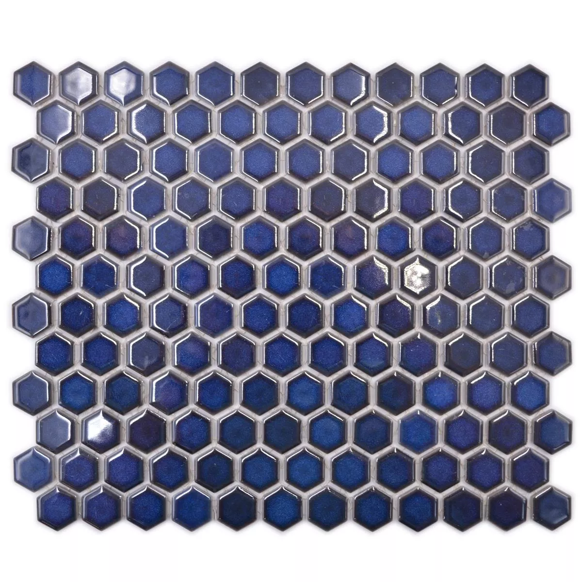 Mosaico Cerâmico Salomon Hexágono Cobalto Azul H23