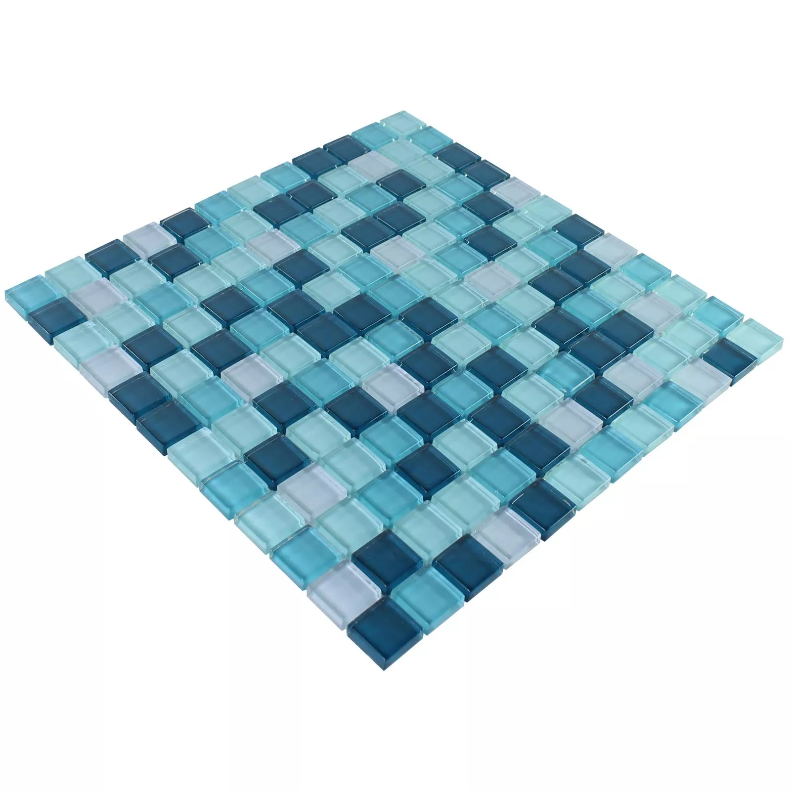 Padrão de Mosaico De Vidro Azulejos Palikir Azul Verde Mix