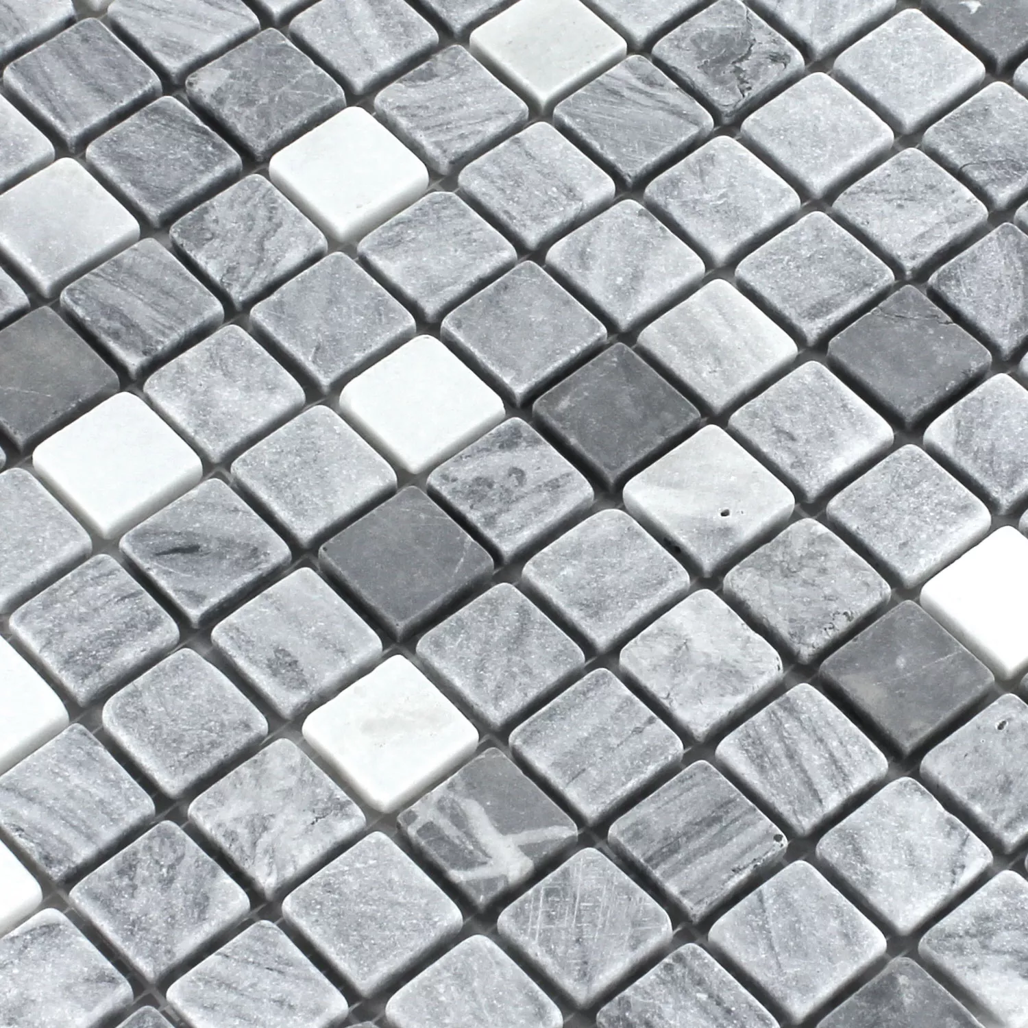 Padrão de Azulejo Mosaico Mármore Preto Cinza 