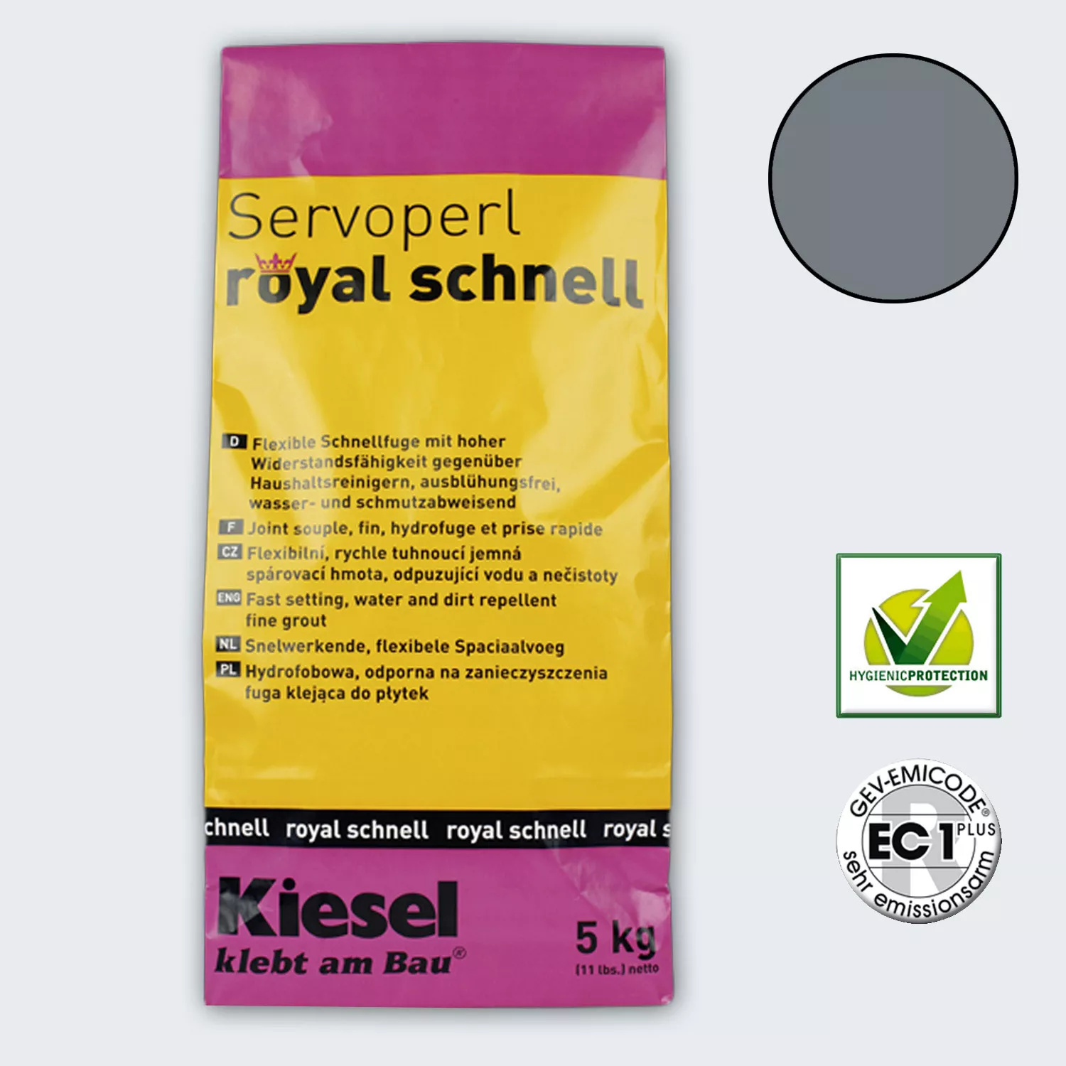 Kiesel Servoperl Royal - Junta flexível e de endurecimento rápido (basalto 5KG)