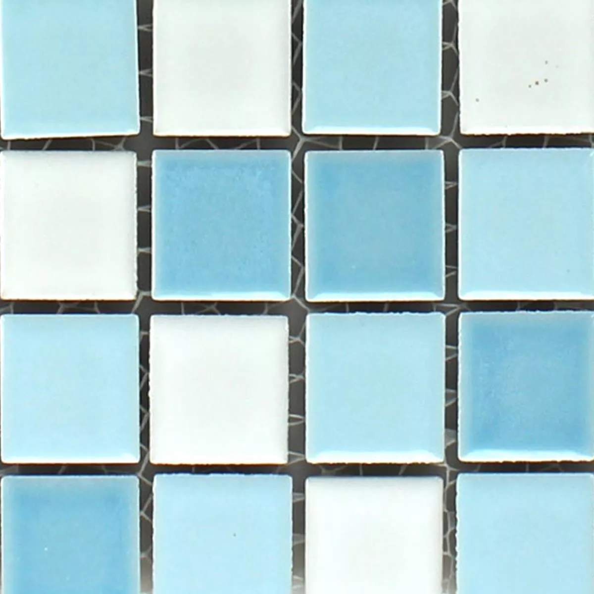 Padrão de Azulejo Mosaico Cerâmica Bodaway Azul Branco 