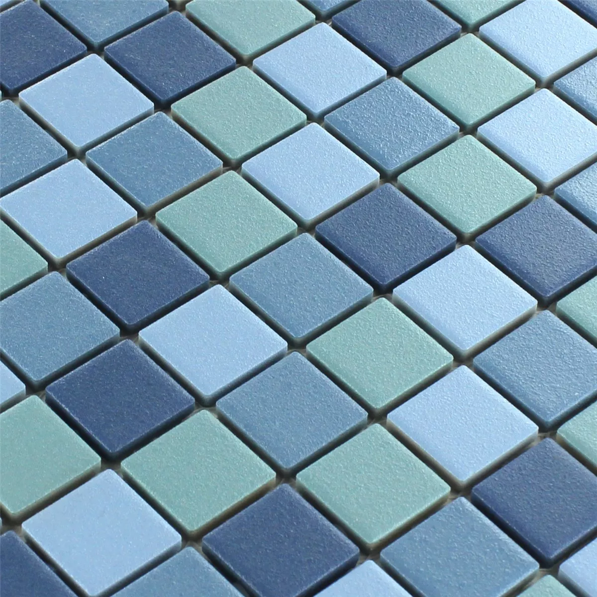 Padrão de Azulejo Mosaico Cerâmica Anti-Derrapante Azul Mix