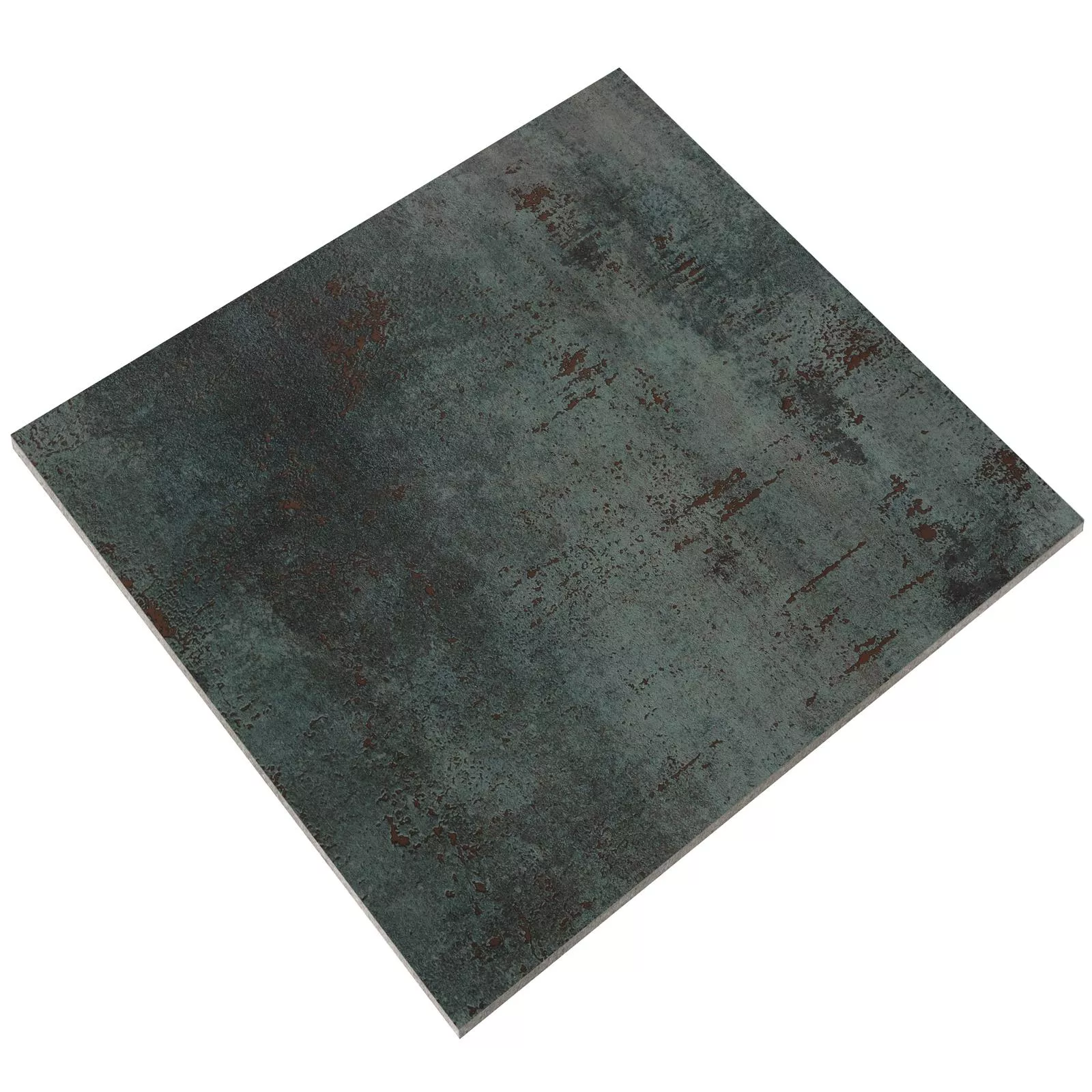 Padrão Ladrilhos Phantom Aparência de Metal Parcialmente Polido Sea Green 60x60cm