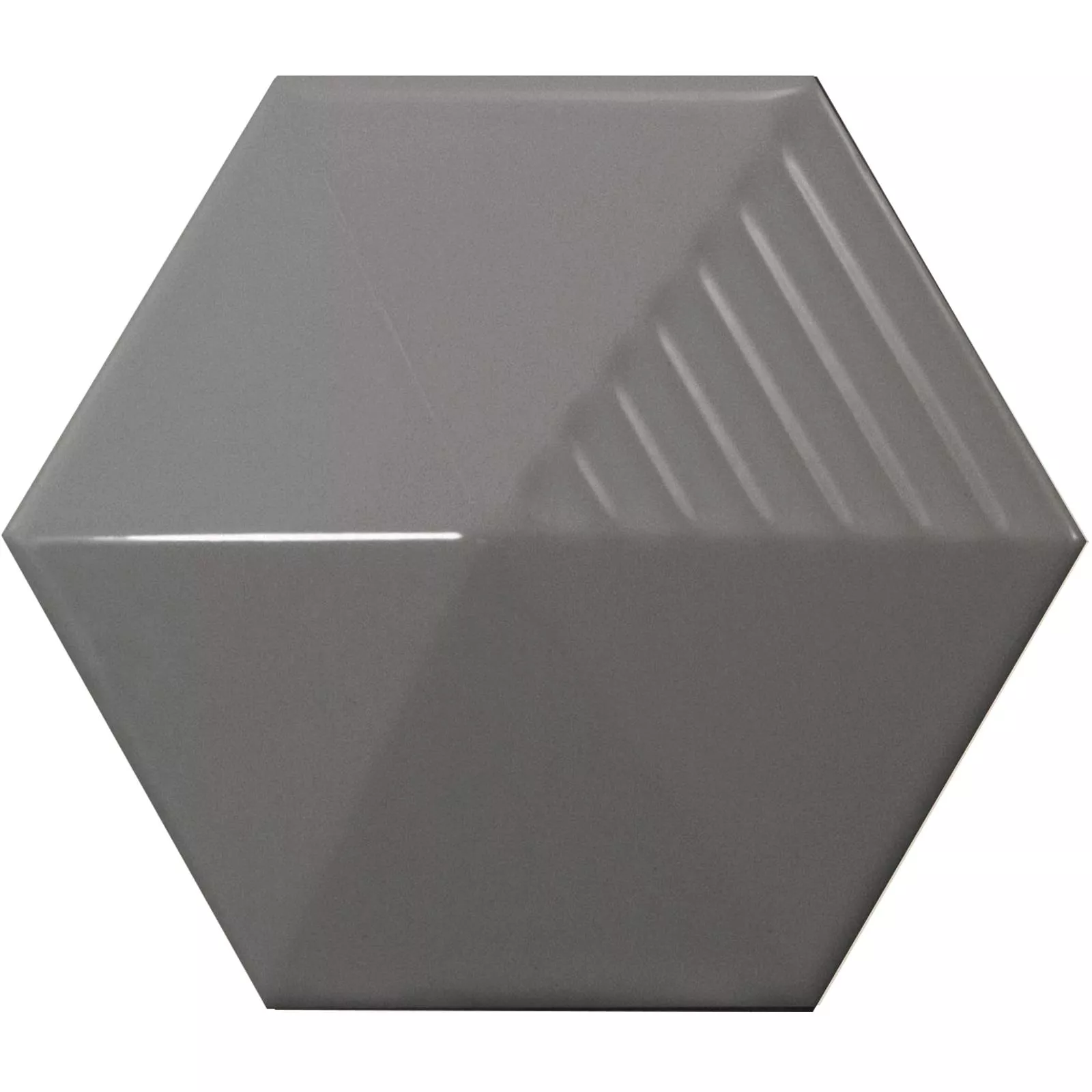 Padrão Azulejos Rockford 3D Hexágono 12,4x10,7cm Cinza