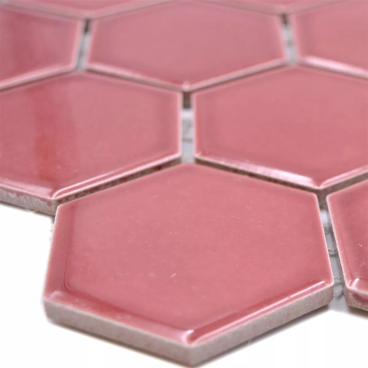 Mosaico Cerâmico Salomon Hexágono Bordeaux Vermelho H51 Mosaico Cerâmico Salomon Hexágono Bordeaux Vermelho H51