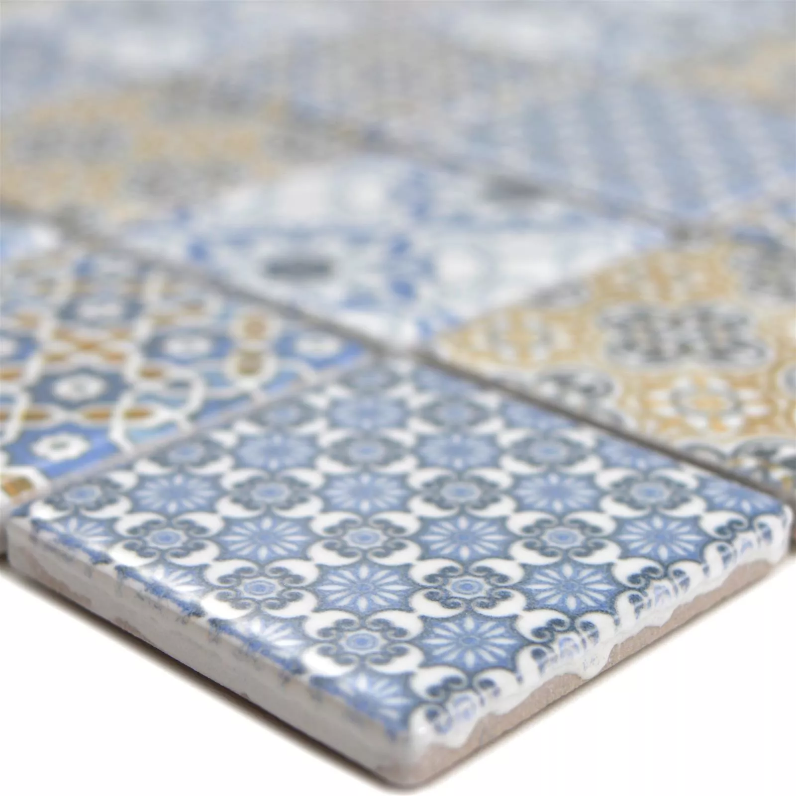 Cerâmica Azulejo Mosaico Daymion Óptica Retrô Quadrada 47 Azul Marrom Cerâmica Azulejo Mosaico Daymion Óptica Retrô Quadrada 47 Azul Marrom