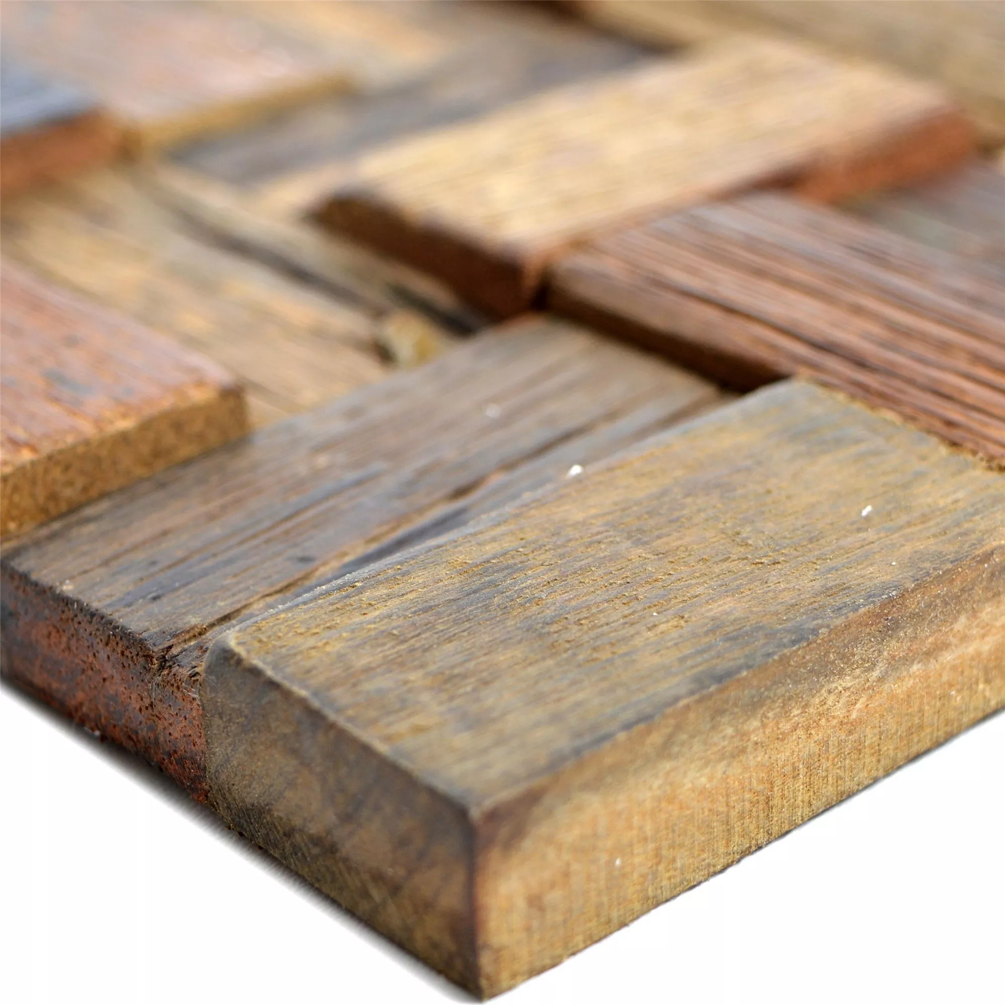 Madeira Azulejo Mosaico Bredon 3D Marrom Retângulo Madeira Azulejo Mosaico Bredon 3D Marrom Retângulo