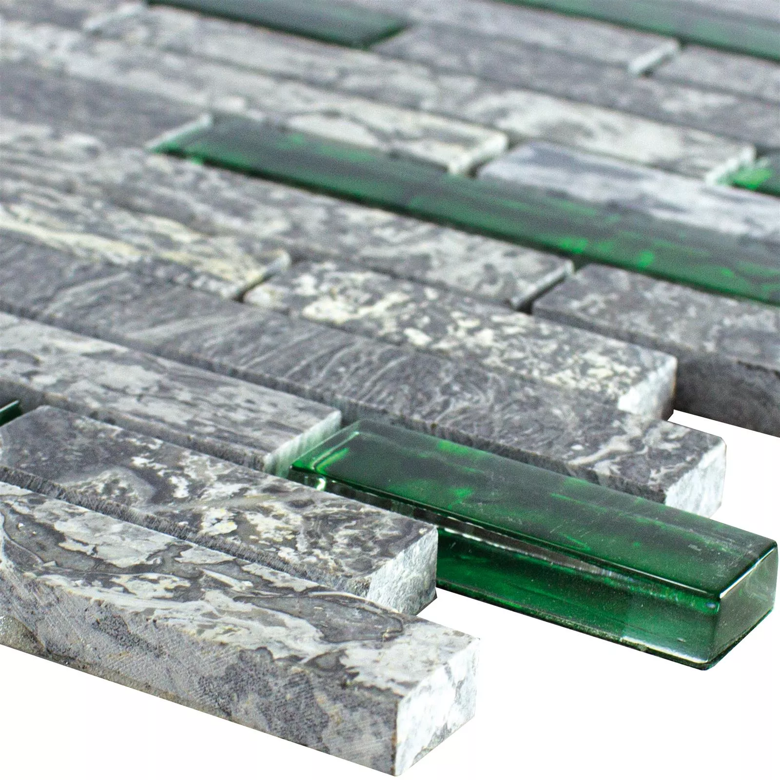 Padrão de Mosaico De Vidro Ladrilhos De Pedra Natural Manavgat Cinza Verde Brick
