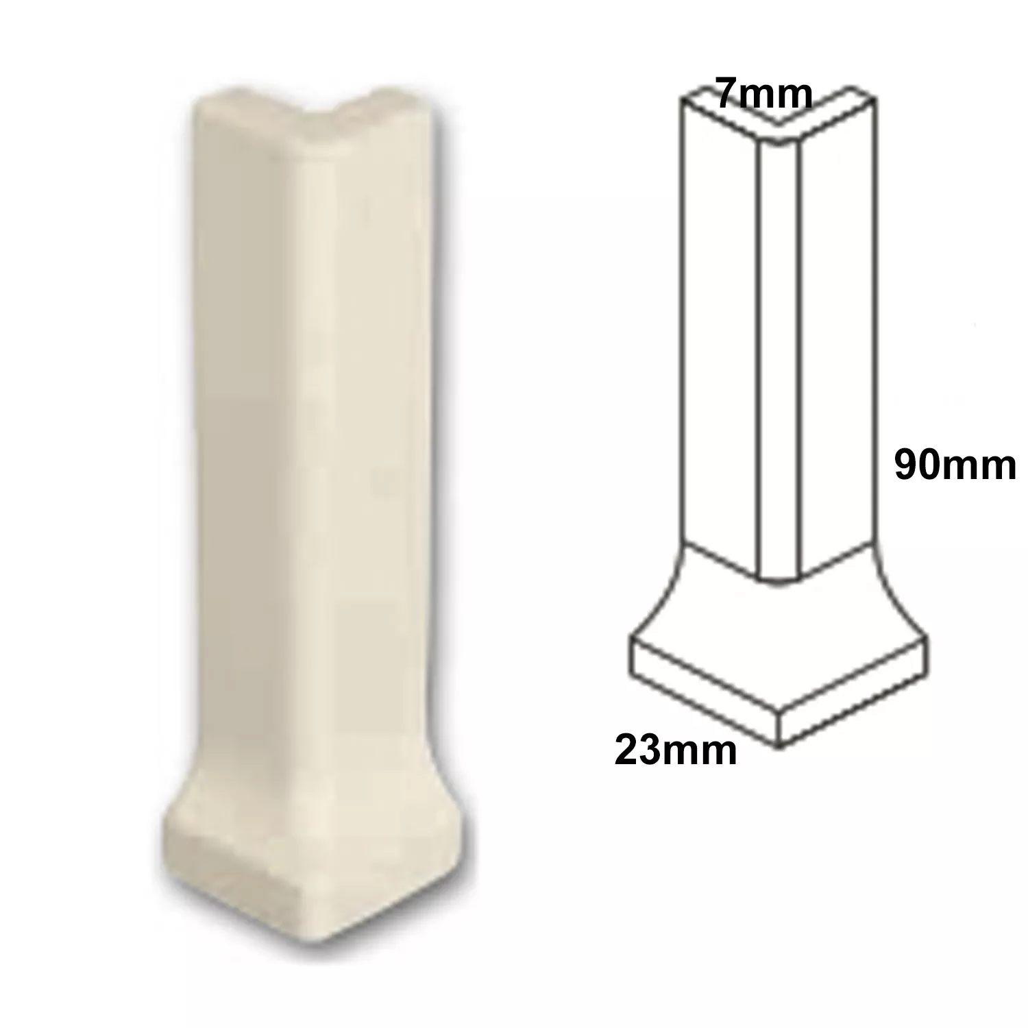 Canto Externo Courage Antracite Fosco 2,3x9cm Canto Externo Courage Antracite Fosco 2,3x9cm