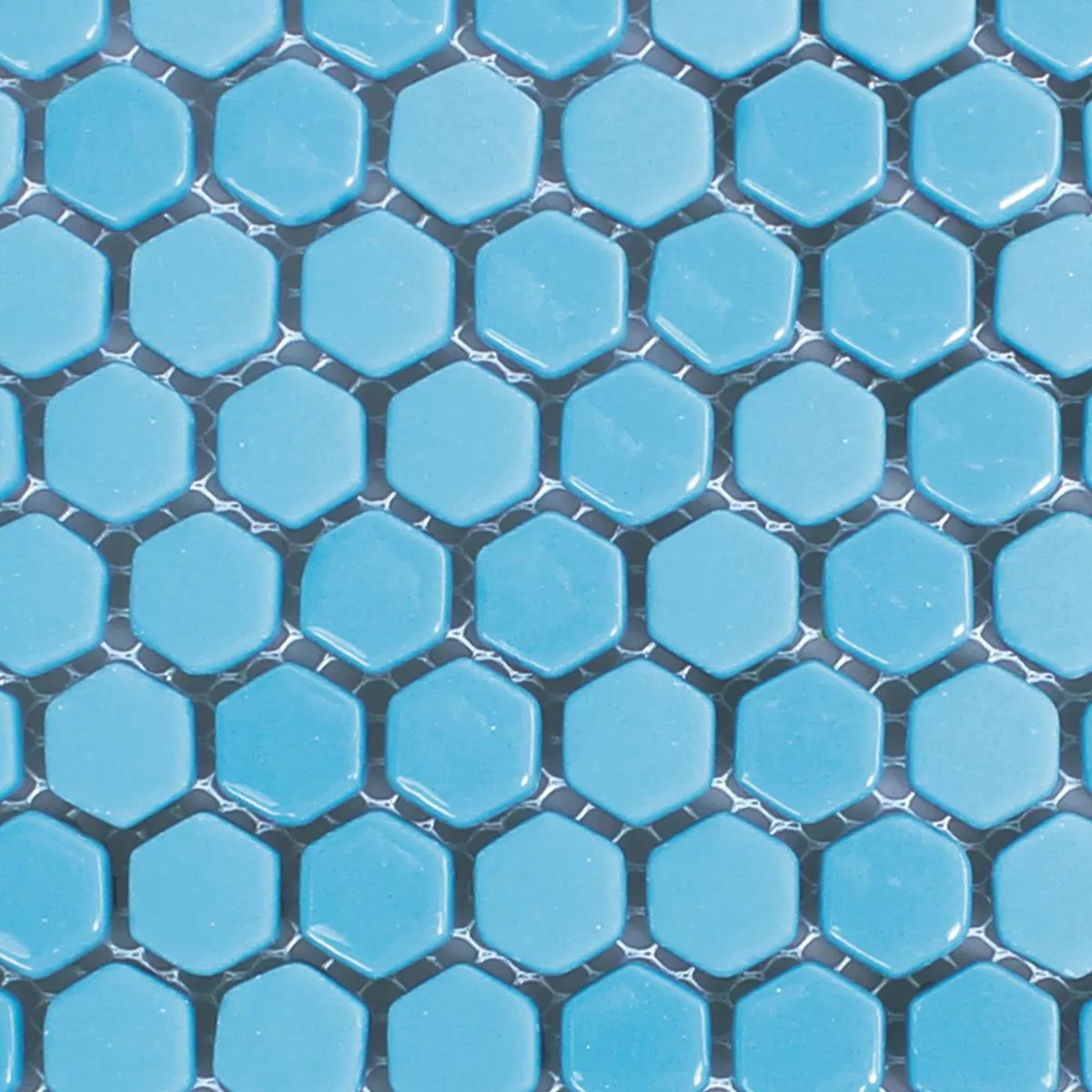 Padrão de Mosaico De Vidro Azulejos Brockway Hexágono Eco Azul