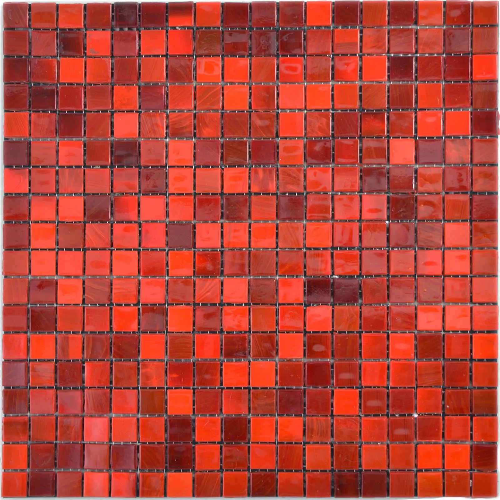 Padrão de Vidro Azulejo Mosaico Rexford Efeito Madrepérola Vermelho