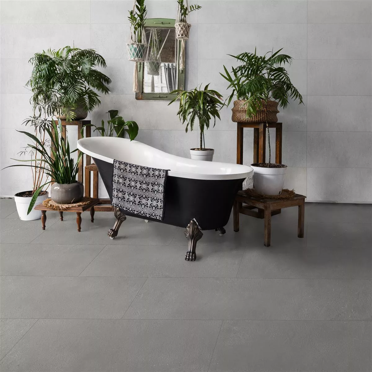 Padrão de Ladrilho Malibu Olhar Concreto Cinza Claro 60x120cm