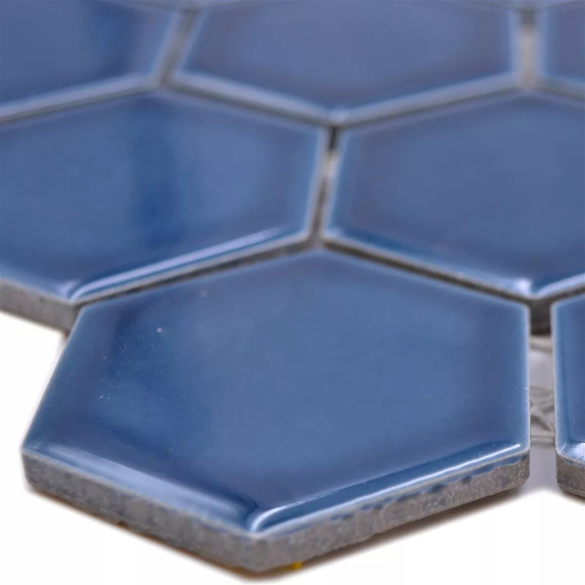 Padrão de Mosaico Cerâmico Salomon Hexágono Azul Verde H51