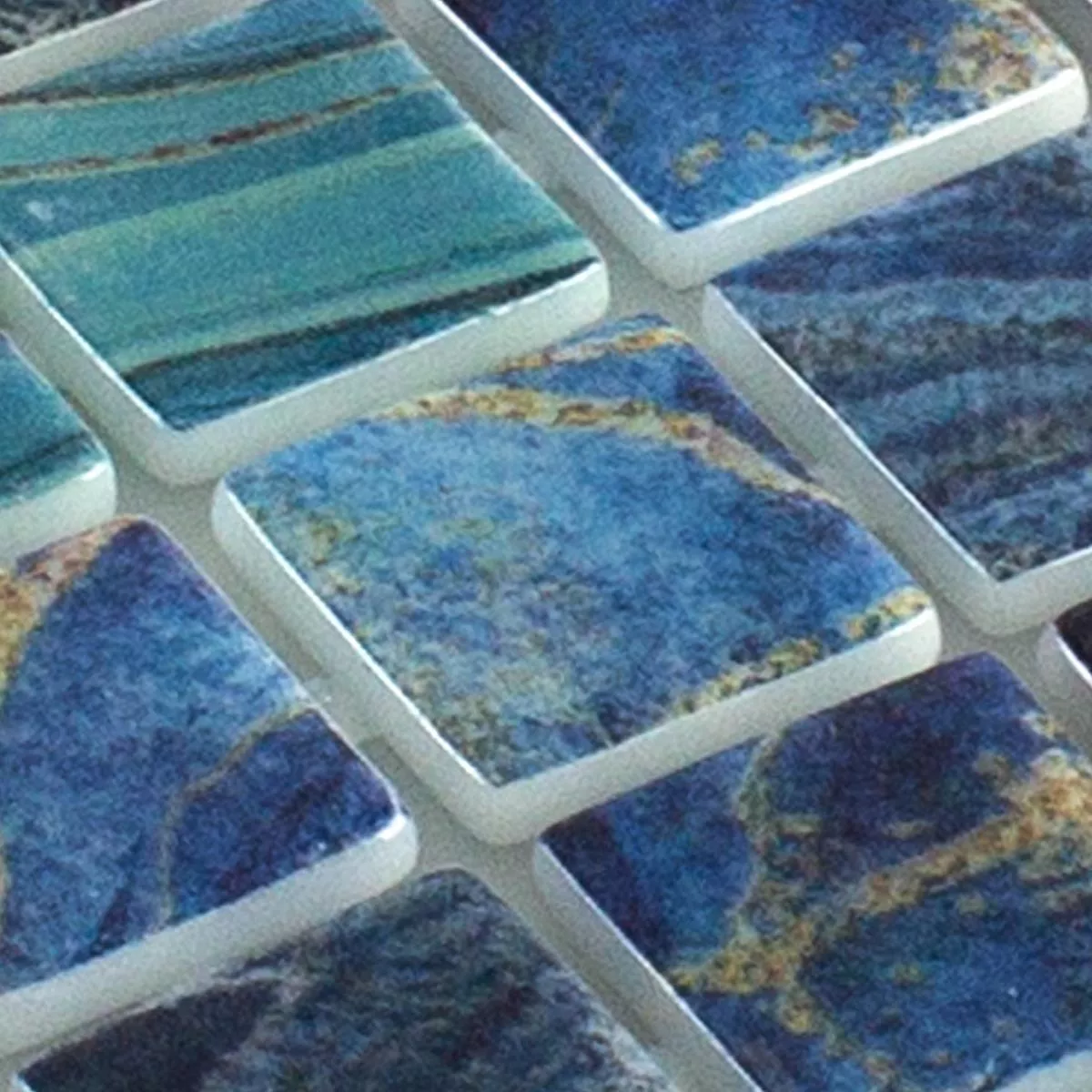 Padrão de Mosaico de Piscina de Vidro Baltic Azul Turquesa