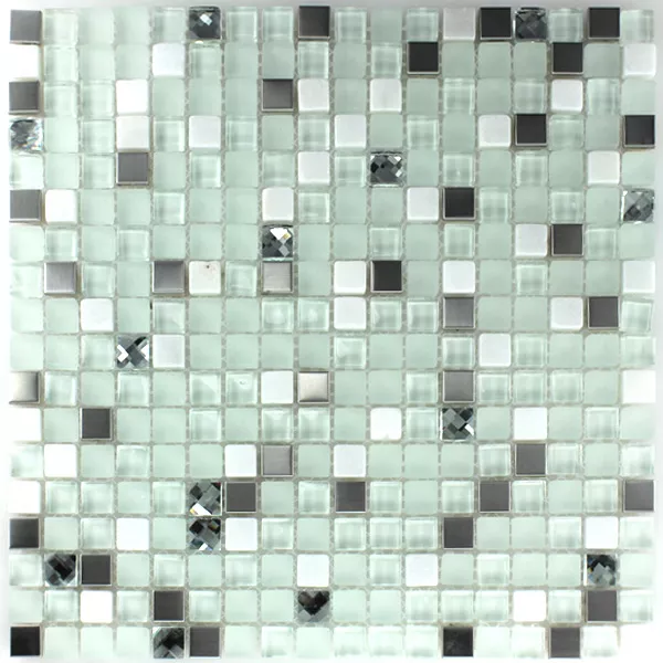 Padrão de Azulejo Mosaico Vidro Aço Inoxidável Turquesa Diamante