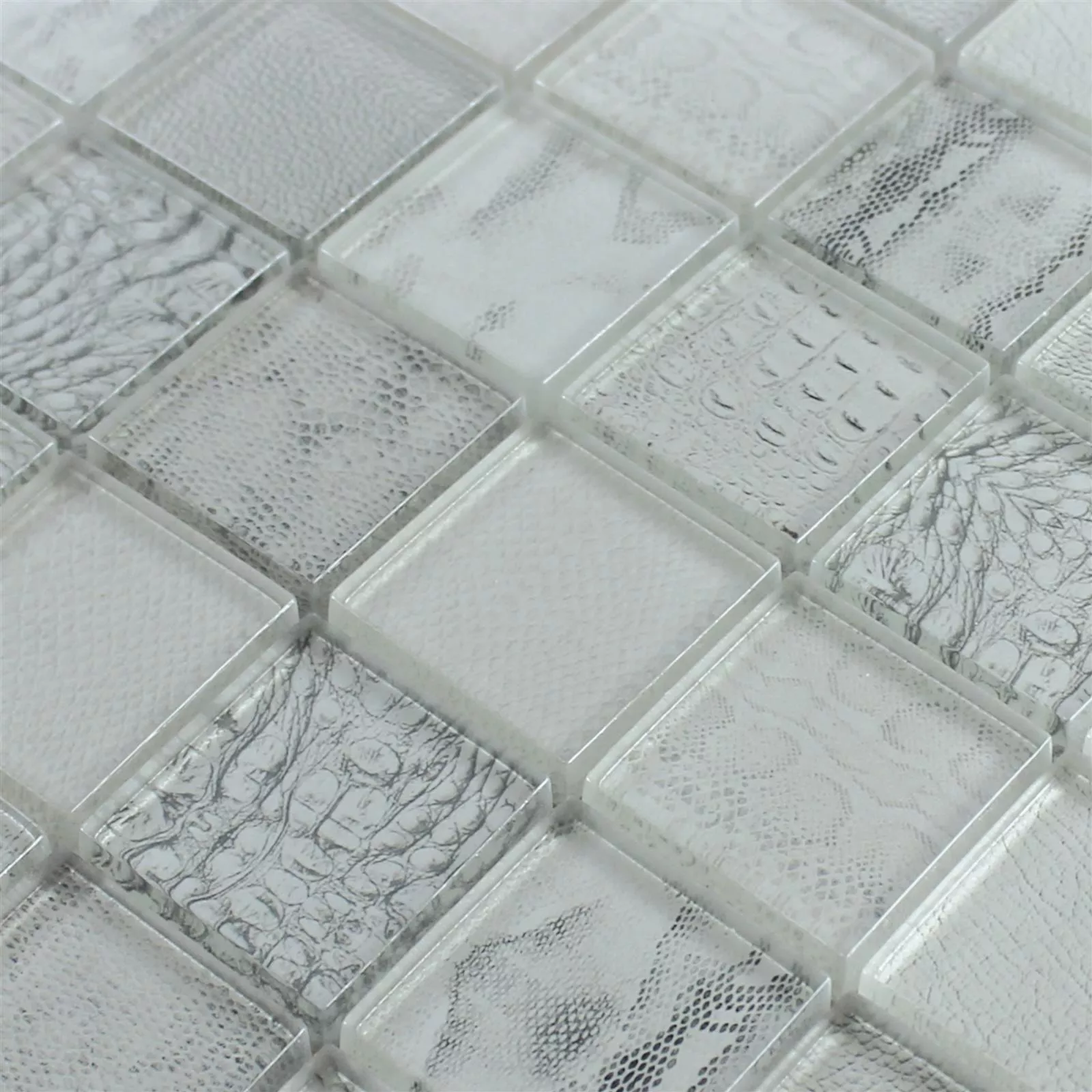 Padrão de Mosaico De Vidro Azulejos Python Cinza Claro