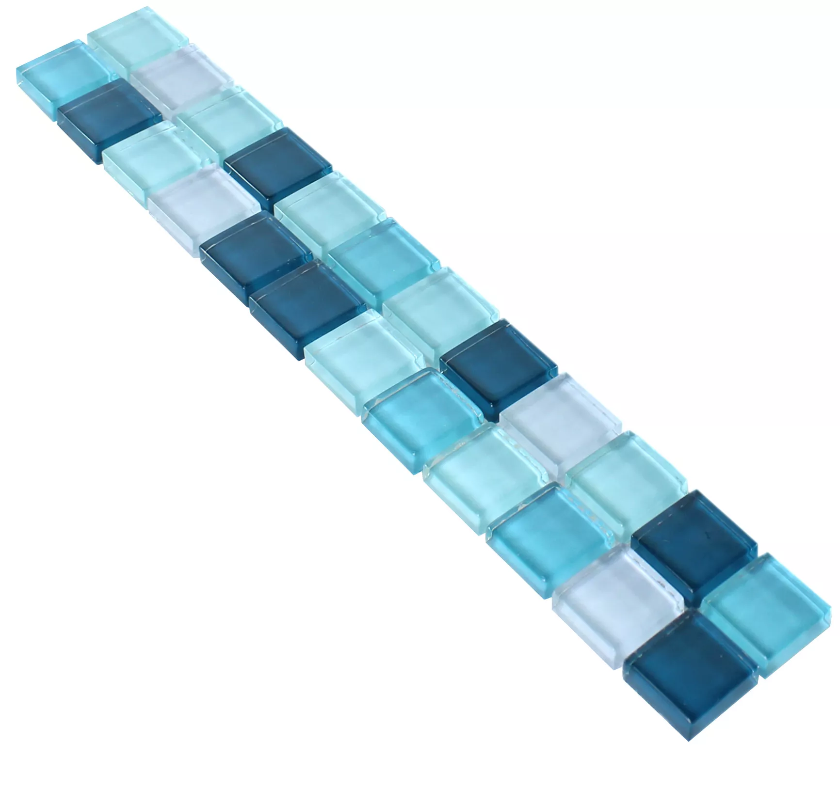 Mosaico De Vidro Borda de Azulejo Akron Azul Verde