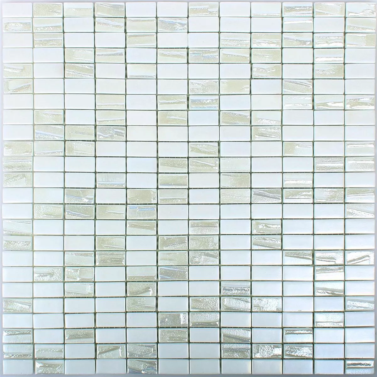 Mosaico De Vidro Azulejos Presley Branco Metallic Haste