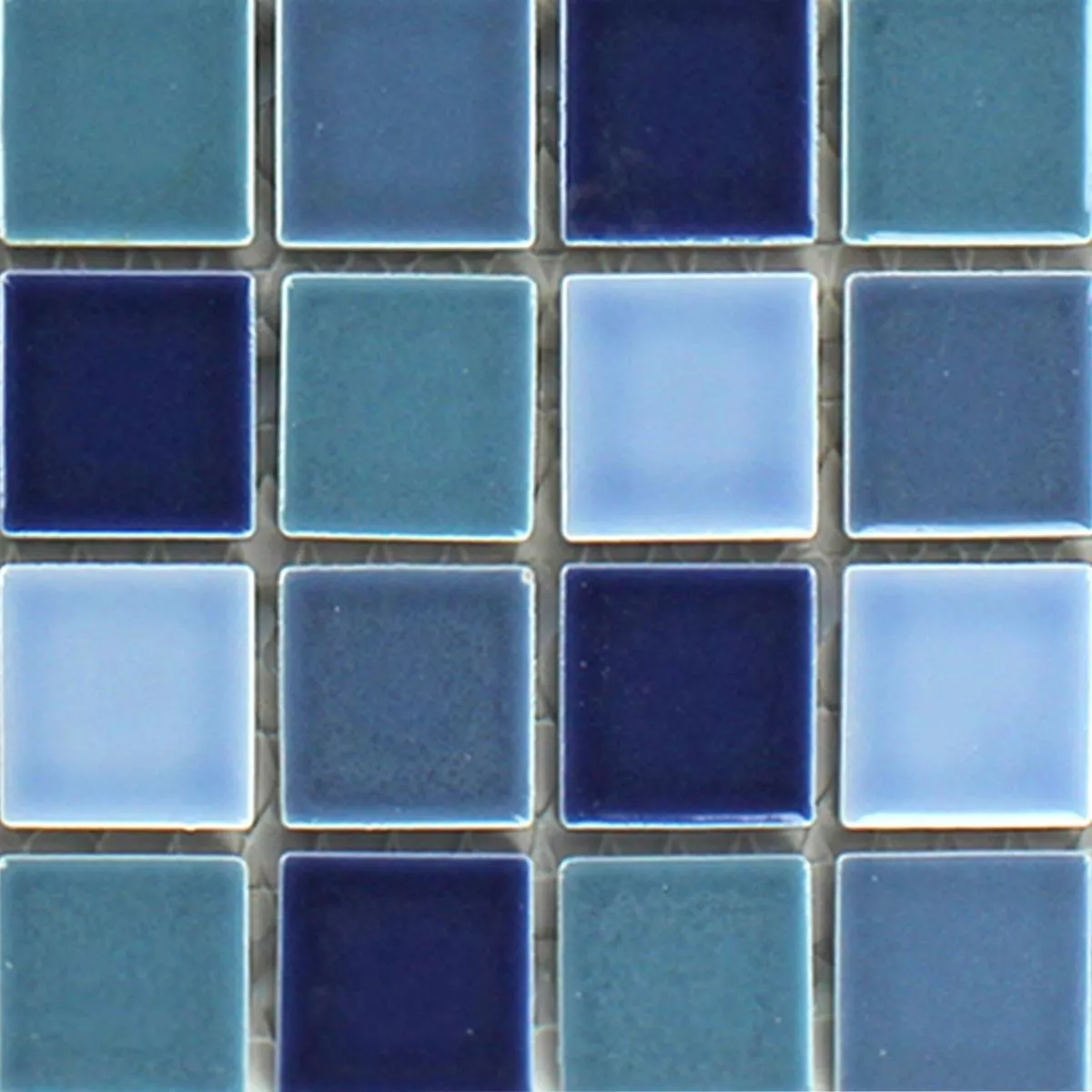 Padrão de Azulejo Mosaico Cerâmica Bodaway Azul Mix Brilhante