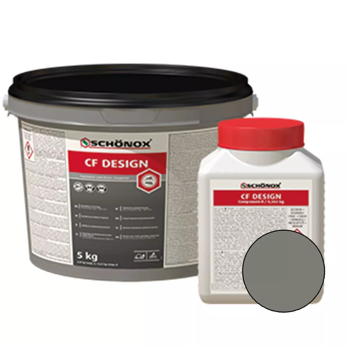 Argamassa Schönox CF Design Resina Epóxi Colorfuge Cinza 2,5 kg  Argamassa Schönox CF Design Resina Epóxi Colorfuge Cinza 2,5 kg