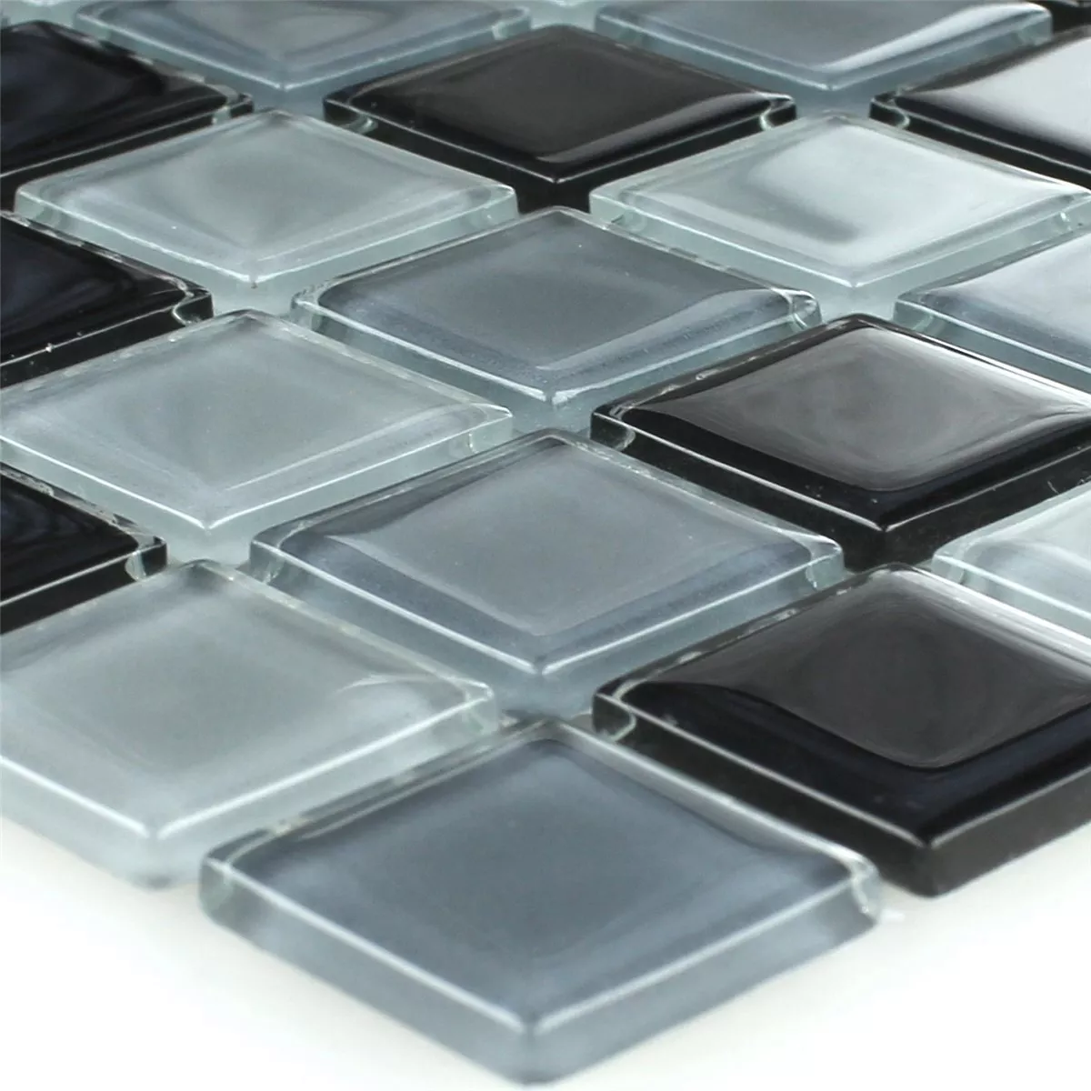 Mosaico De Vidro Azulejos Preto Mix 25x25x4mm