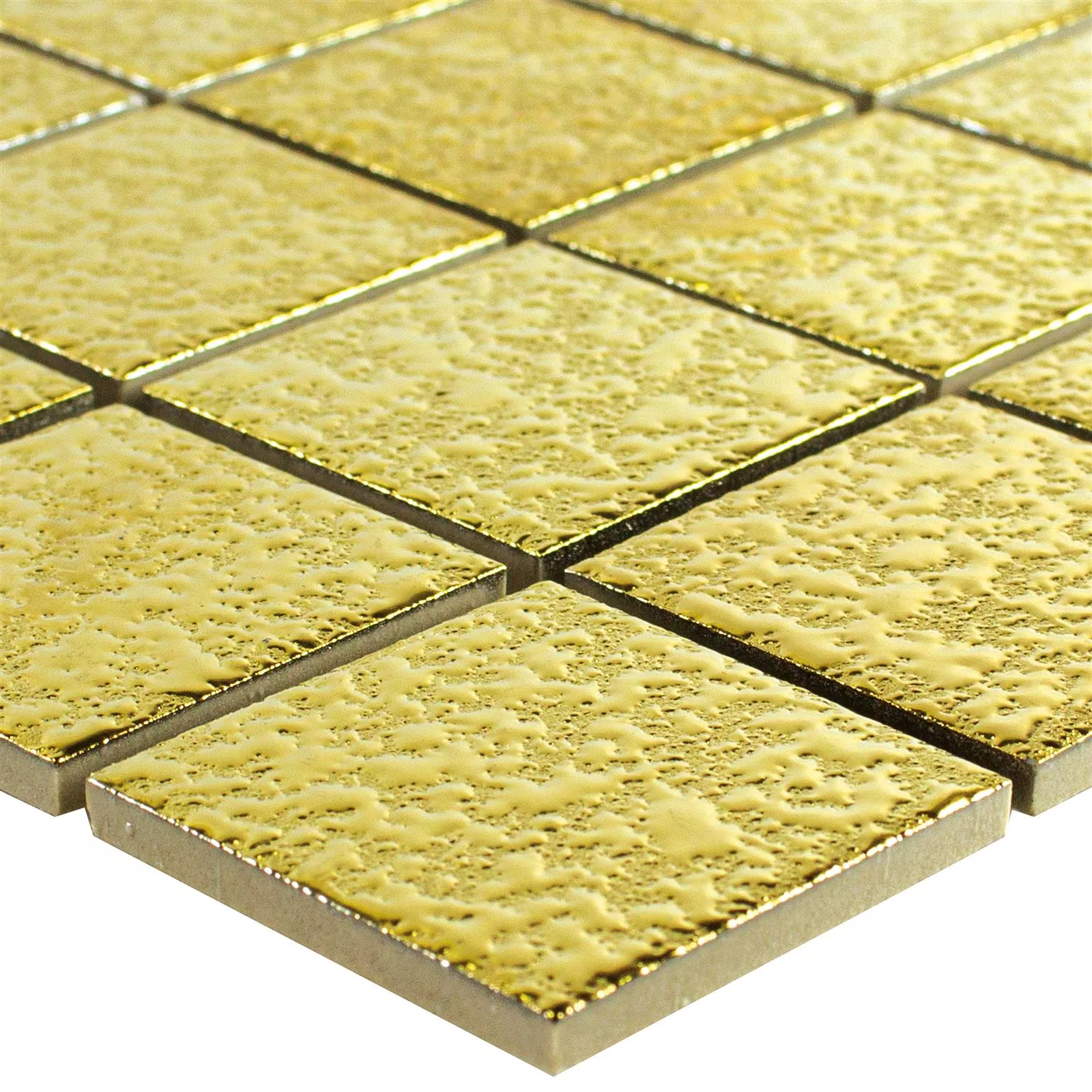 Mosaico Cerâmico Azulejos Jackson Ouro Martelado