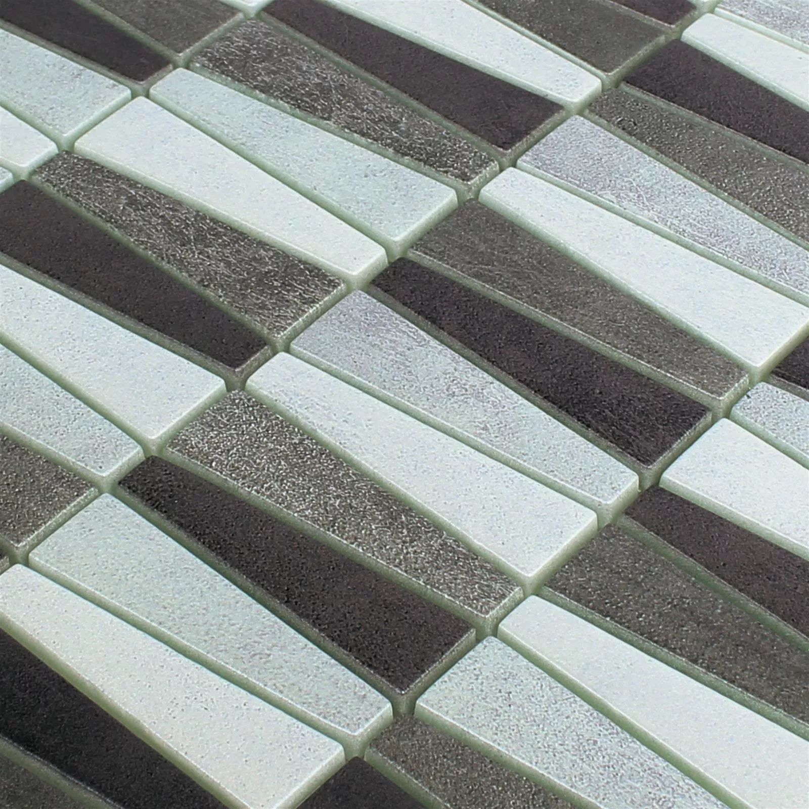 Mosaico De Vidro Azulejos Wolgagrad Preto Cinza Prata